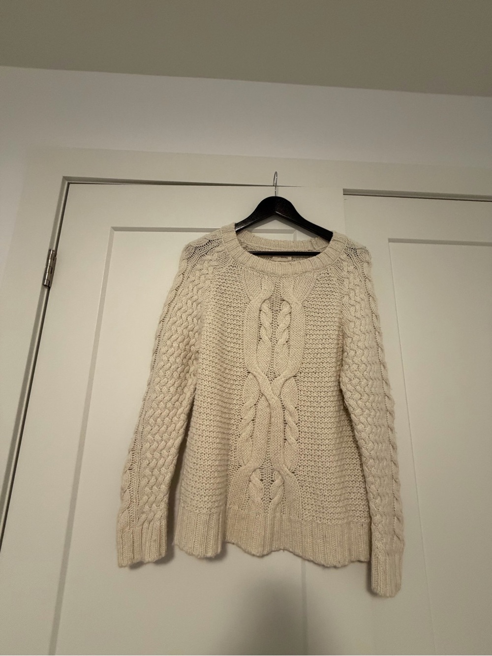 Classic Cream Cable Knit Sweater